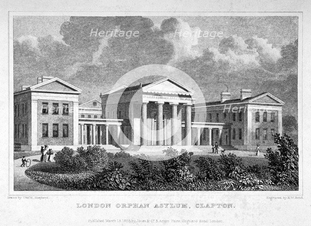 View of the London Orphan Asylum in Clapton, Hackney, London, 1828. Artist: WH Bond