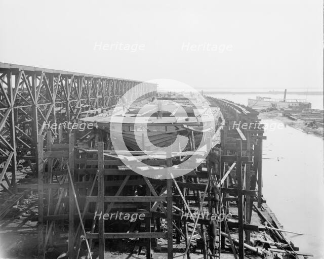 City of Cleveland, Steamer #168 on the ways, 1907. Creator: Unknown.