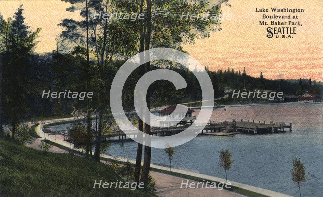 Lake Washington Boulevard, Mount Baker Park, Seattle, Washington, USA, 1911. Artist: Unknown