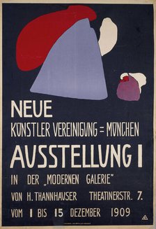 Poster for the 1st Exhibition of the Neue Künstlervereinigung München..., 1909. Creator: Kandinsky, Wassily Vasilyevich (1866-1944).