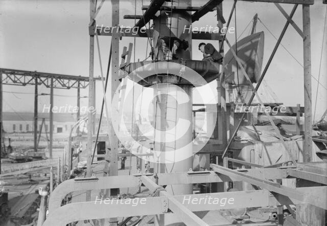 Working on the "Florida", 1911. Creator: Bain News Service.