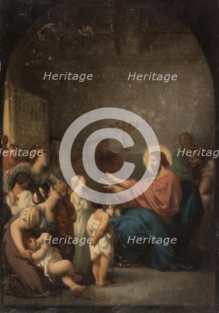 Sketch for the church of Saint-Etienne-du-Mont: Jesus and the little children, 1864. Creator: Felix Giacomotti.