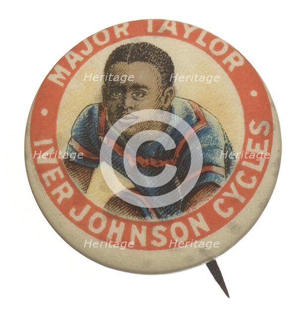 Pinback button featuring Marshall Major Taylor, ca. 1899. Creator: Unknown.