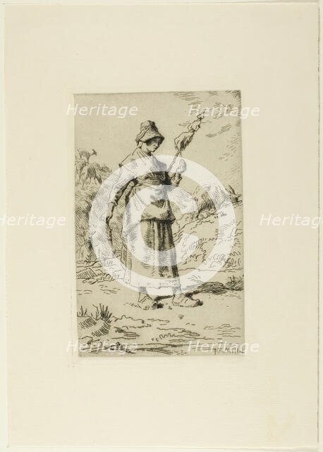 The Spinner, 1868–69. Creator: Jean Francois Millet.