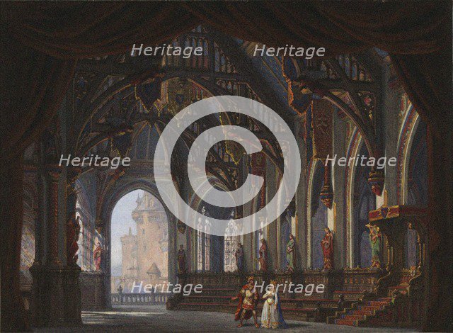 Set design for Opera Tannhäuser by Richard Wagner. Paris, Théâtre de l'Opéra-Le Peletier, 13.03.1861