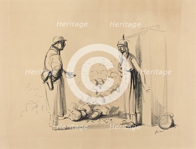 Hiding the "louis", c. 1914/1919. Creator: Jean Louis Forain.