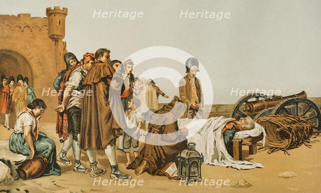 The corpse of General Alvarez de Castro (22 January, 1810), 1893.  Creator: Unknown.