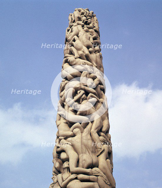 Granite monolith from Vigeland Gardens in Oslo. Artist: Gustav Vigeland
