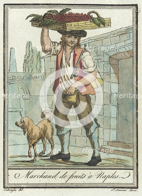 Costumes de Différents Pays, 'Marchand de Fruits à Naples', c1797. Creators: Jacques Grasset de Saint-Sauveur, LF Labrousse.