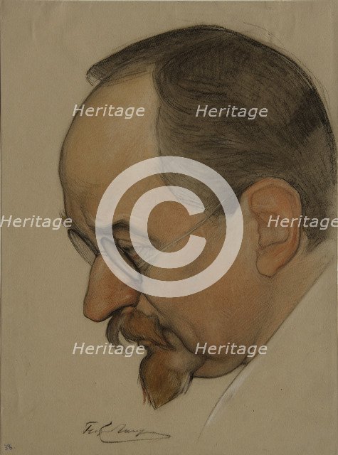 Portrait of Georgy Vasilyevich Chicherin (1872-1936), 1921. Artist: Andreev, Nikolai Andreevich (1873-1932)