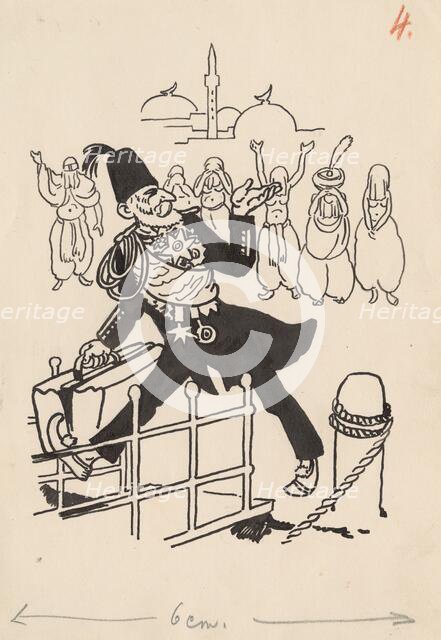 Satirical Drawing IV., around 1940. Creator: Andrej Kovacik.