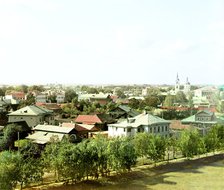 General view of Rostov [Velikii] from the bell tower of the Church of All Saints, 1911. Creator: Sergey Mikhaylovich Prokudin-Gorsky.
