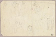 Sketches for Tristram Shandy (recto), 1796/1834. Creator: Thomas Stothard.