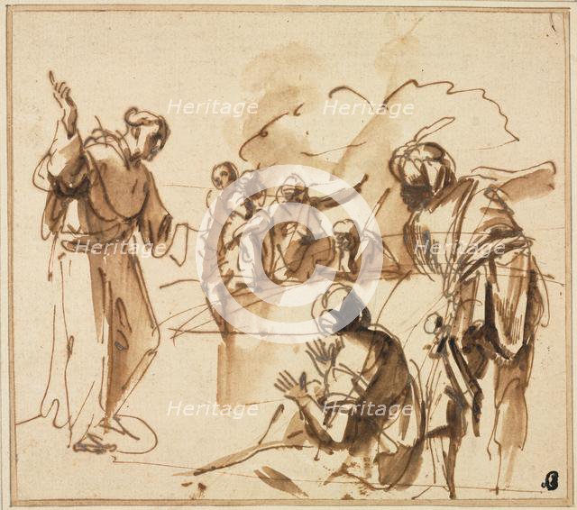 A Monk Preaching, mid 17th century?. Creator: Pier Francesco Mola (Italian, 1612-1666).