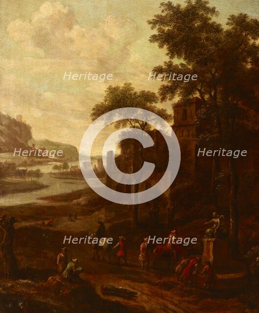 Landscape with a Group of Wanderers, between 1645-1685. Creator: Jan Blom.