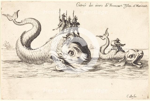 Entry of Mm. de Vroncourt, Tyllon, and Marimont, 1627. Creator: Jacques Callot.