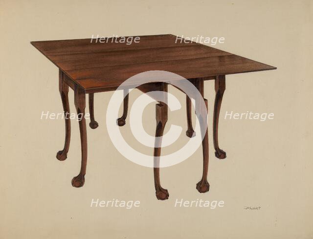 Gatelegged (Table) Ball & Claw Feet, c. 1939. Creator: Joseph Sudek.