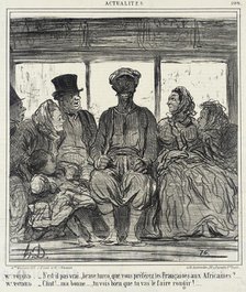 Mme. Potard. - N'est-il pas vrai, brave turco.., 1859. Creator: Honore Daumier.