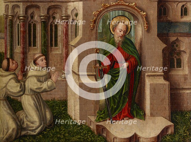Saint Paul with Monks in Front of the Church of San Paolo fuori le Mura in Rome, between 1490-1500. Creator: Unknown.