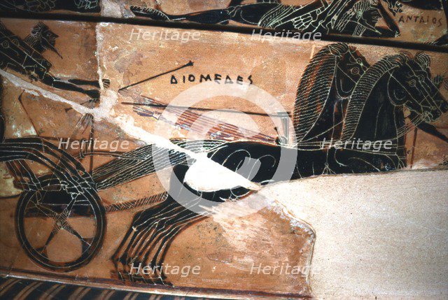 Chariot of Diomedes, Detail from the Francois Vase, c6th century BC Artists: Ergotimos, Kleitias.