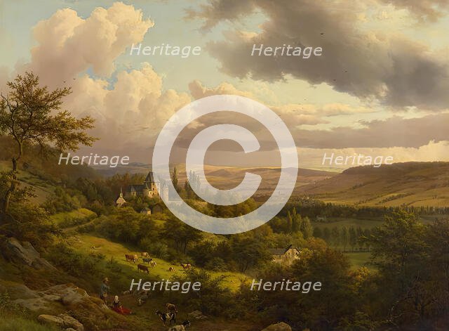 Luxembourgish landscape with a view of Berg Castle, 1846. Creator: Barend Cornelis Koekkoek.