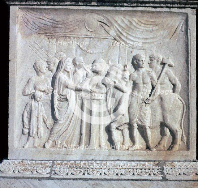 An altar dedicated to the Roman Imperial cult, 1st century.  Creator: Unknown.