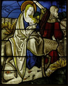 Stained Glass Panel with the Flight into Egypt, German, ca. 1485-1500. Creator: Unknown.