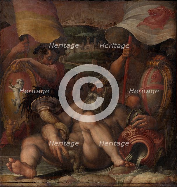 Allegory of Colle val d'Elsa and San Gimignano, 1563-1565. Artist: Vasari, Giorgio (1511-1574)