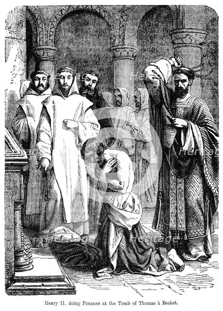 King Henry II doing penance at the tomb of Thomas a Becket, Canterbury Cathedral Artist: Unknown