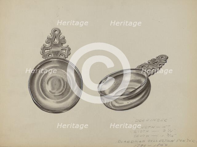 Pewter Toy Porringer, c. 1936. Creator: Fred Peterson.