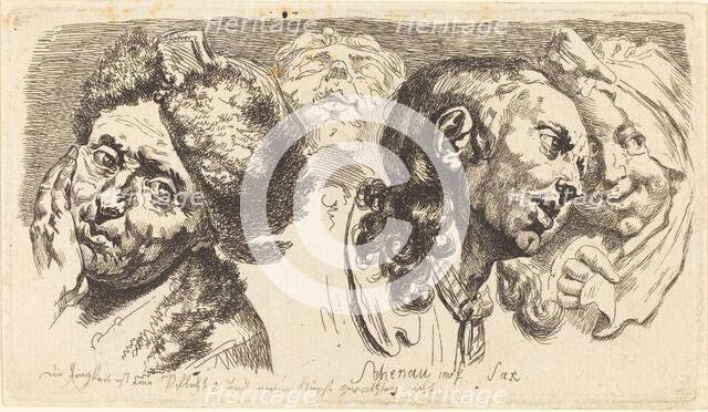 Four Heads, 1765. Creator: Johann Eleazar Schenau.