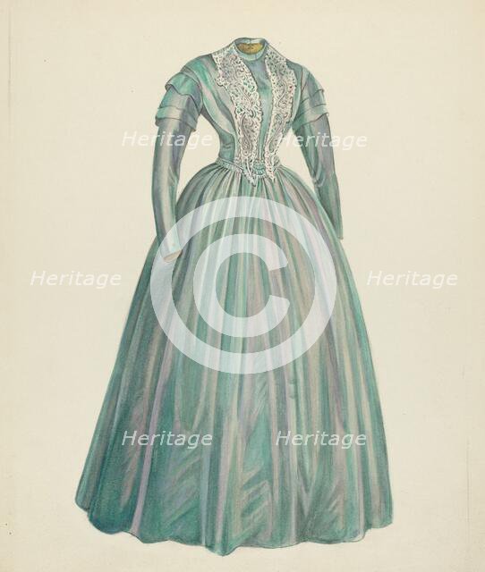 Lavender Taffeta Dress, 1935/1942. Creator: Unknown.