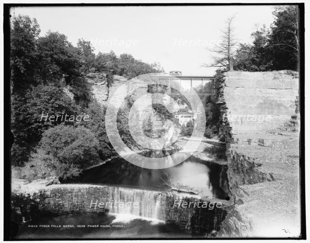 Ithaca Falls Gorge near power house, Ithaca, c1900. Creator: Unknown.