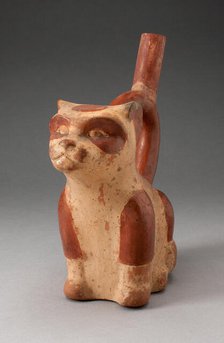 Handle Spout Vessel in Form of a Feline, 100 B.C./A.D. 500. Creator: Unknown.