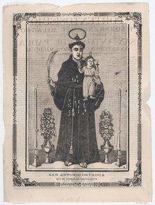 Broadsheet with image of Saint Antony of Padua, ca. 1900-1910., ca. 1900-1910. Creator: José Guadalupe Posada.