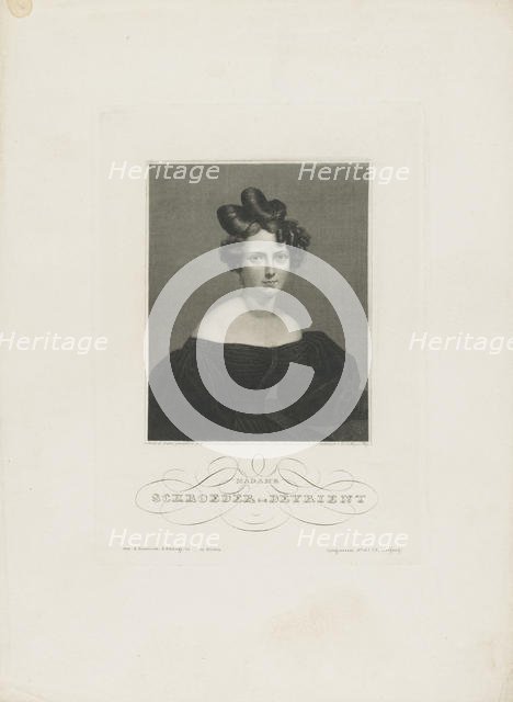 Portrait of the opera singer Wilhelmine Schröder-Devrient (1804-1860) , c. 1840. Creator: Mayer, Carl (1798-1868).