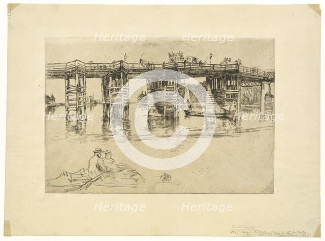 Old Putney Bridge, 1879. Creator: James Abbott McNeill Whistler.