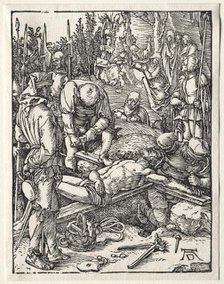 The Small Passion: Christ Being Nailed to the Cross, 1509-1511. Creator: Albrecht Dürer (German, 1471-1528).