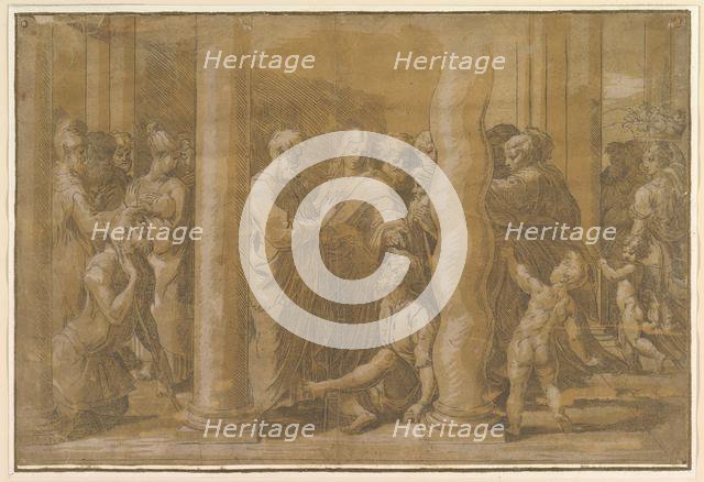 Saints Peter and John healing the Sick, early 16th century. Creator: Parmigianino.