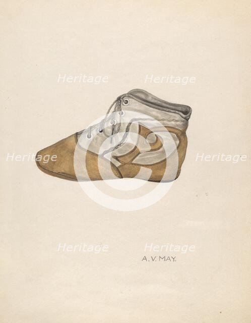 Baby Shoe, c. 1937. Creator: Ada V. May.