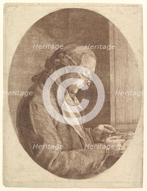Portrait of an Artist Sketching a Portrait Miniature, 1799. Creator: Franz Jakob Josef Ignatz von Predl.