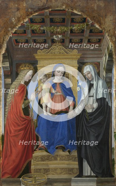 The Virgin and Child with Saint Catherine of Alexandria and Saint Catherine of Siena, c. 1490. Artist: Bergognone, Ambrogio (1453-1523)