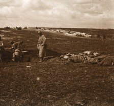 Battlefield camp, Lihons, Northern France, c1914-c1918. Artist: Unknown.