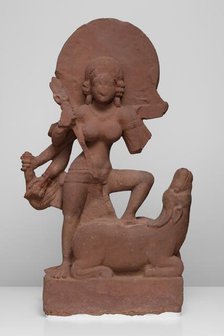 Goddess Durga Slaying the Buffalo Demon (Mahishasuramardini), 6th century. Creator: Unknown.