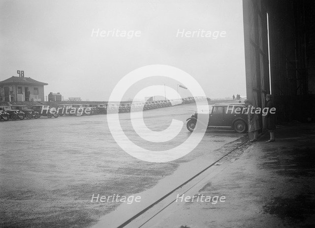 Riley Motor Club Rally, Croydon Aerodrome, 25 April 1931. Artist: Bill Brunell.