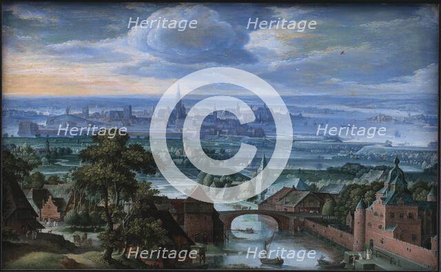 Landscape with a View of Antwerp, 1580-1589. Creator: Hans Bol.