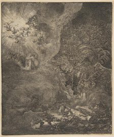 The Angel Appearing to the Shepherds. Creator: Rembrandt Harmensz van Rijn.