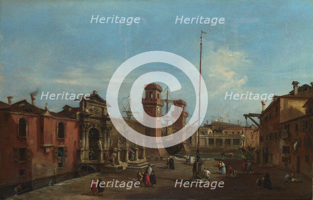 Venice. The Arsenal, 1755-1760. Artist: Guardi, Francesco (1712-1793)