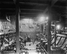 Motor boat Grayling, engine room, between 1905 and 1915. Creator: Unknown.