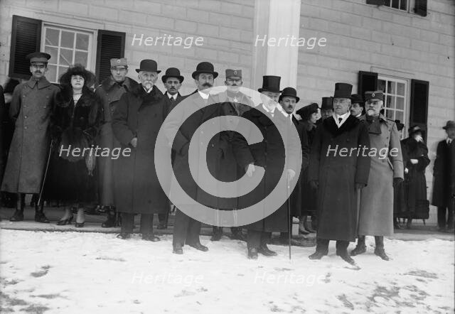 Serbian Mission To The U.S. at Mount Vernon, with Sec. Lansing, 1918. Creator: Harris & Ewing.